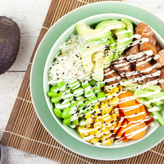 Recipe: Salmon and avocado poké bowl