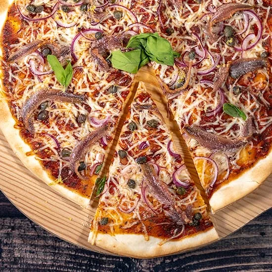 Recipe: Anchovy caper pizza