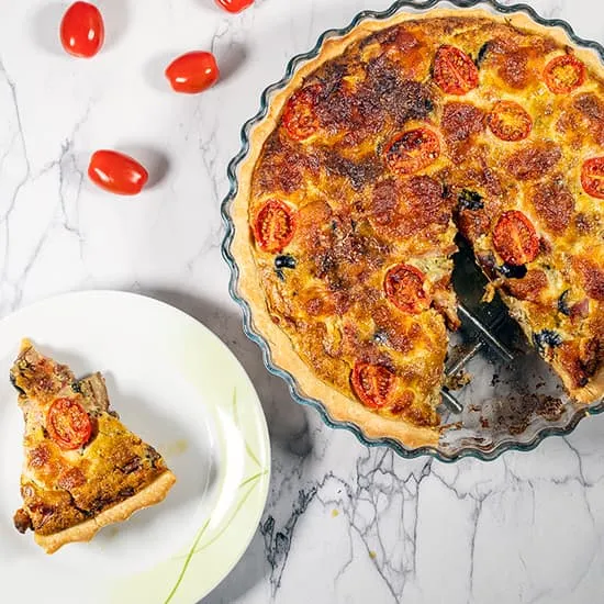 Recipe: Italian pesto quiche with mozzarella
