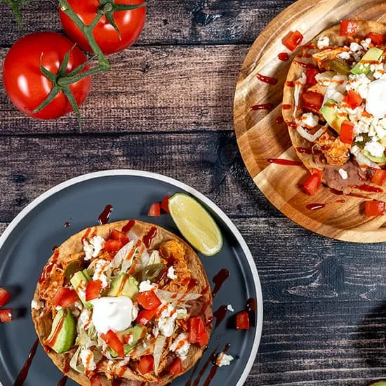 Recipe: Chicken tostadas with beans