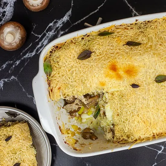 Recipe: Mushroom and chicken pesto lasagne
