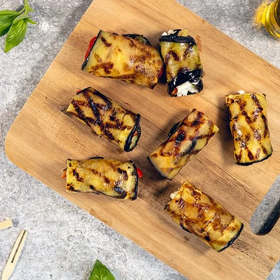 Recipe: Grilled eggplant roll-ups