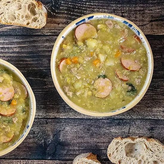 Recipe: Dutch split pea soup with smoked sausage