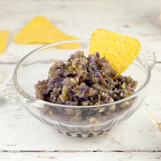 Recipe: Purple tomatillo salsa