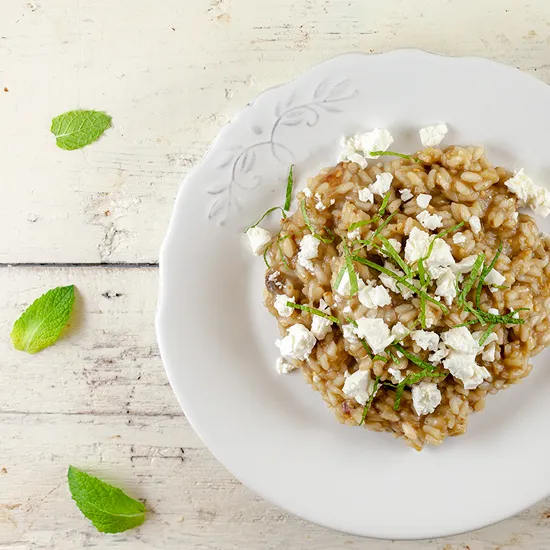 Recipe: Eggplant and feta risotto