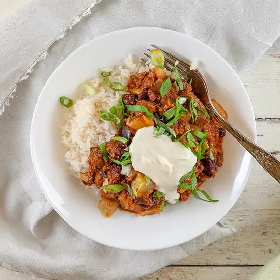 Recipe: Summer squash chili con carne