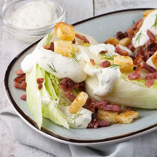 Recipe: Iceberg quarters with grilled bacon and croutons