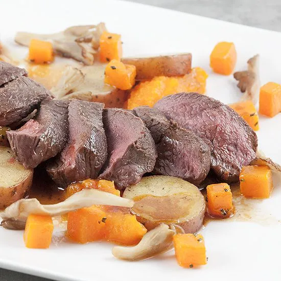 Recipe: Venison with roseval potatoes and pumpkin