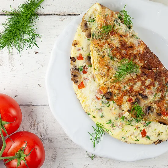 Recipe: Herb omelette with shrimps