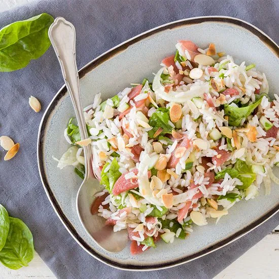 Recipe: Rice salad with poached pears
