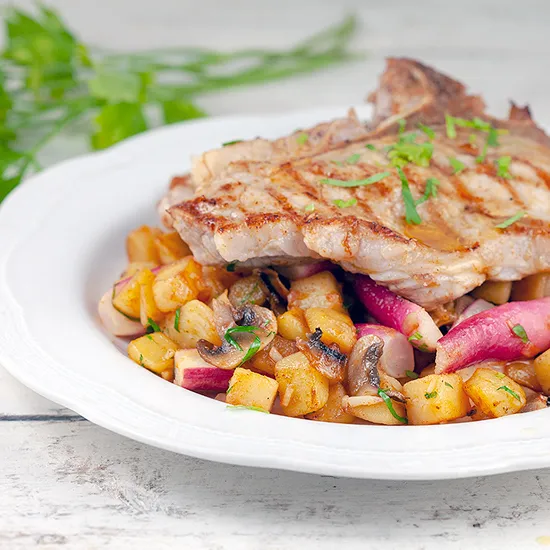 Recipe: Stir-fried potatoes and radishes with veal