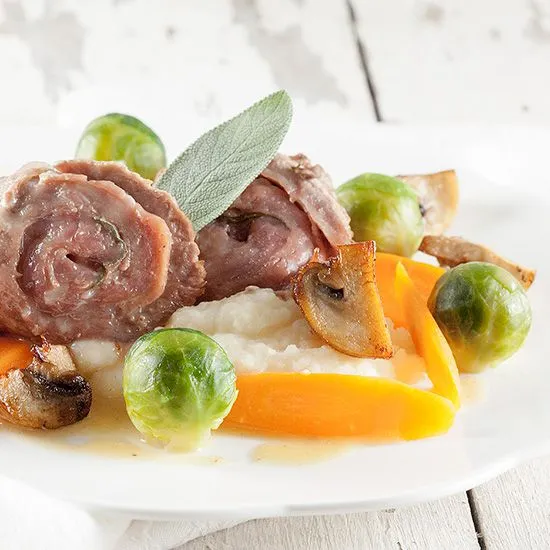 Recipe: Classic saltimbocca with celeriac puree