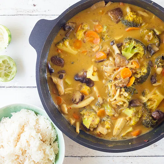 Recipe: Mushroom curry with rice