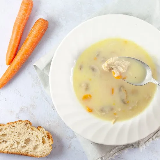 Recipe: Creamy chicken and mushroom soup