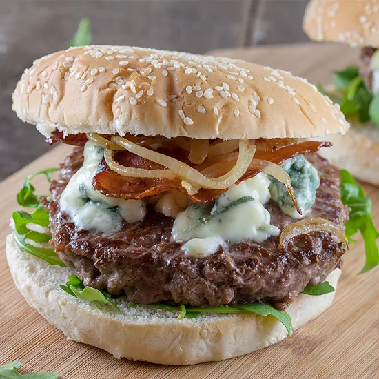 Recipe: Blue cheese and bacon hamburgers