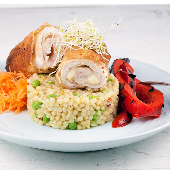 Recipe: Cordon bleu with pearl couscous