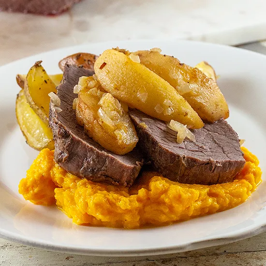 Recipe: Roast beef with quince and pumpkin