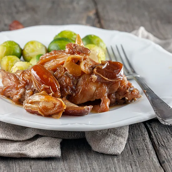 Recipe: Slow-cooked rabbit with dates and beer