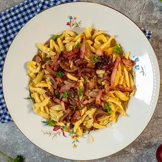 Recipe: Spätzle with bacon and onion