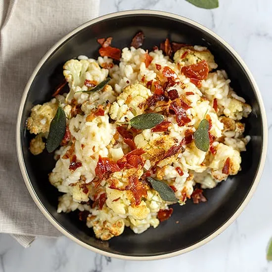 Recipe: Cauliflower risotto with sage and ham