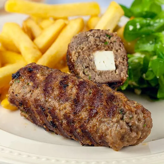 Recipe: Bifteki (Greek burgers) with feta