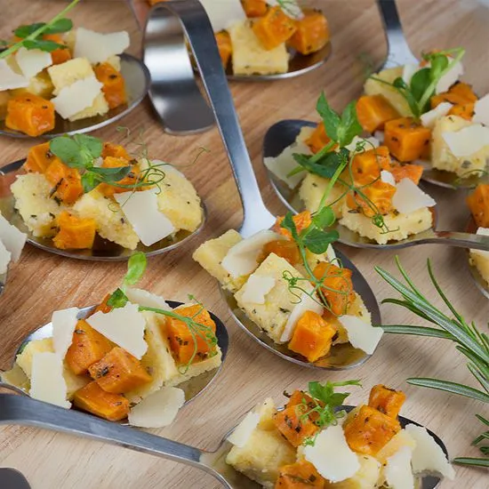 Recipe: Polenta and sweet potato appetizers