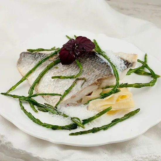 Recipe: Sea bream with fresh pasta and samphire