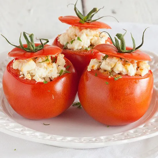 Recipe: Stuffed beefsteak tomato with feta cheese