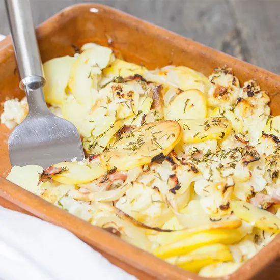 Recipe: Cauliflower bake with cheese and ham