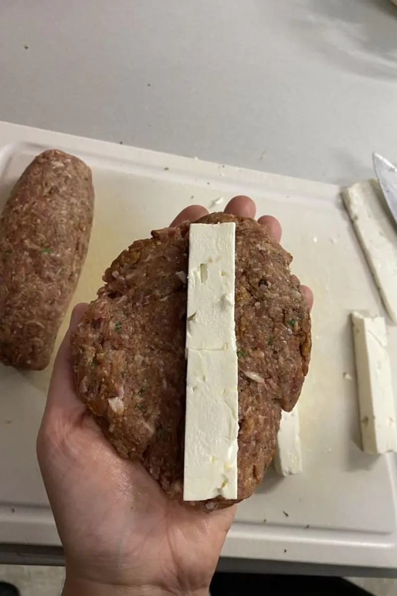Preparing bifteki - step 1