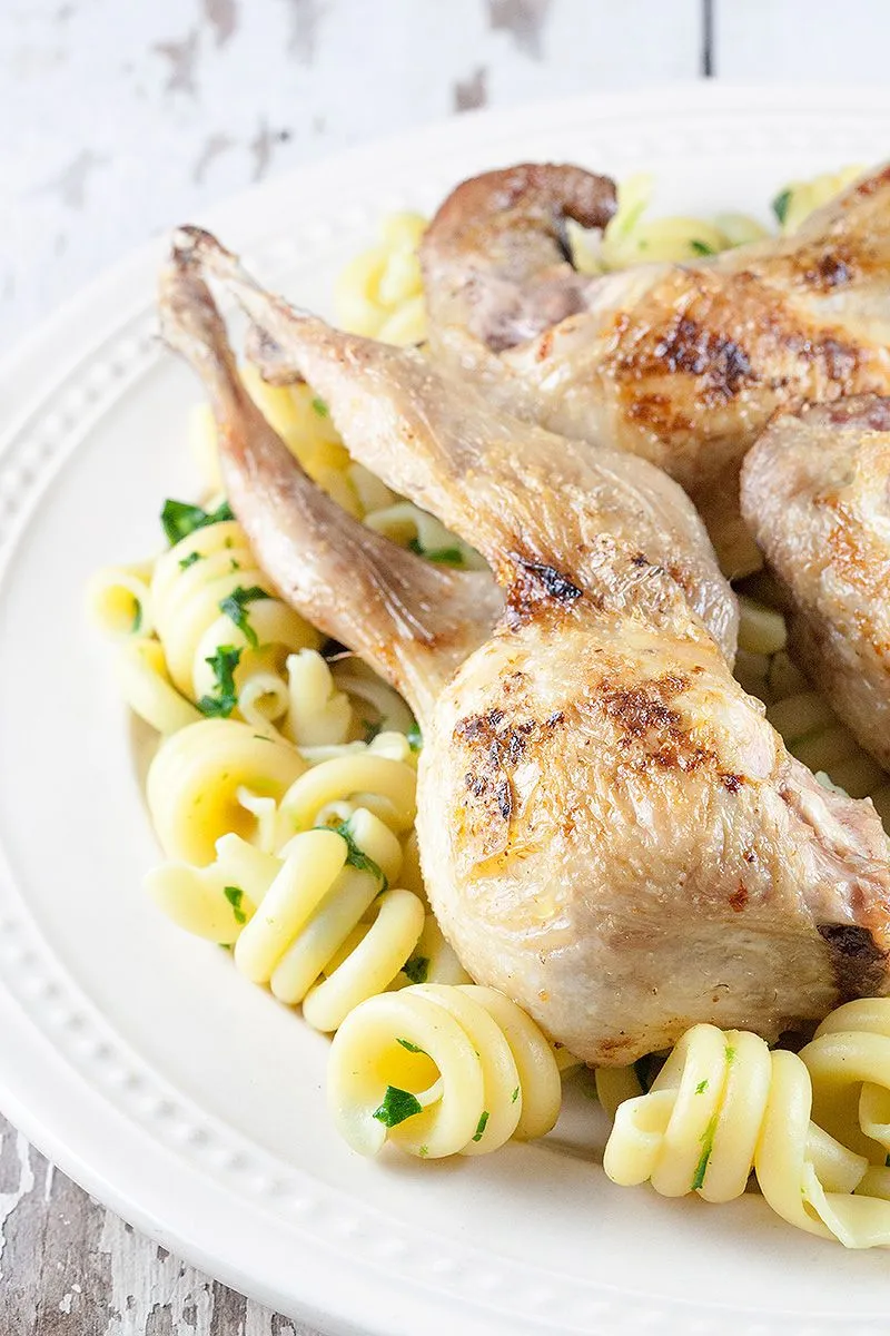 Oven roasted quail