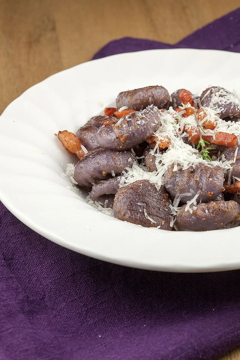 Vitelotte gnocchi