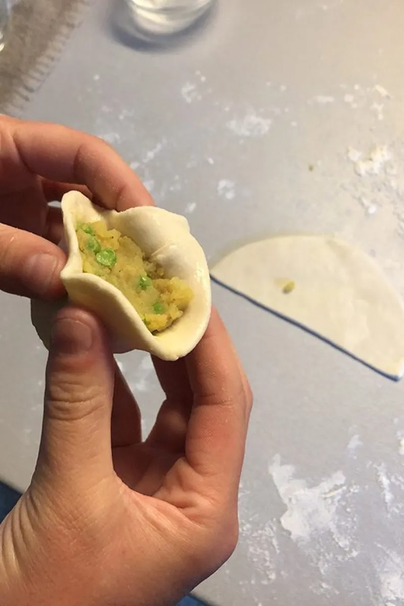 Making samosas 6