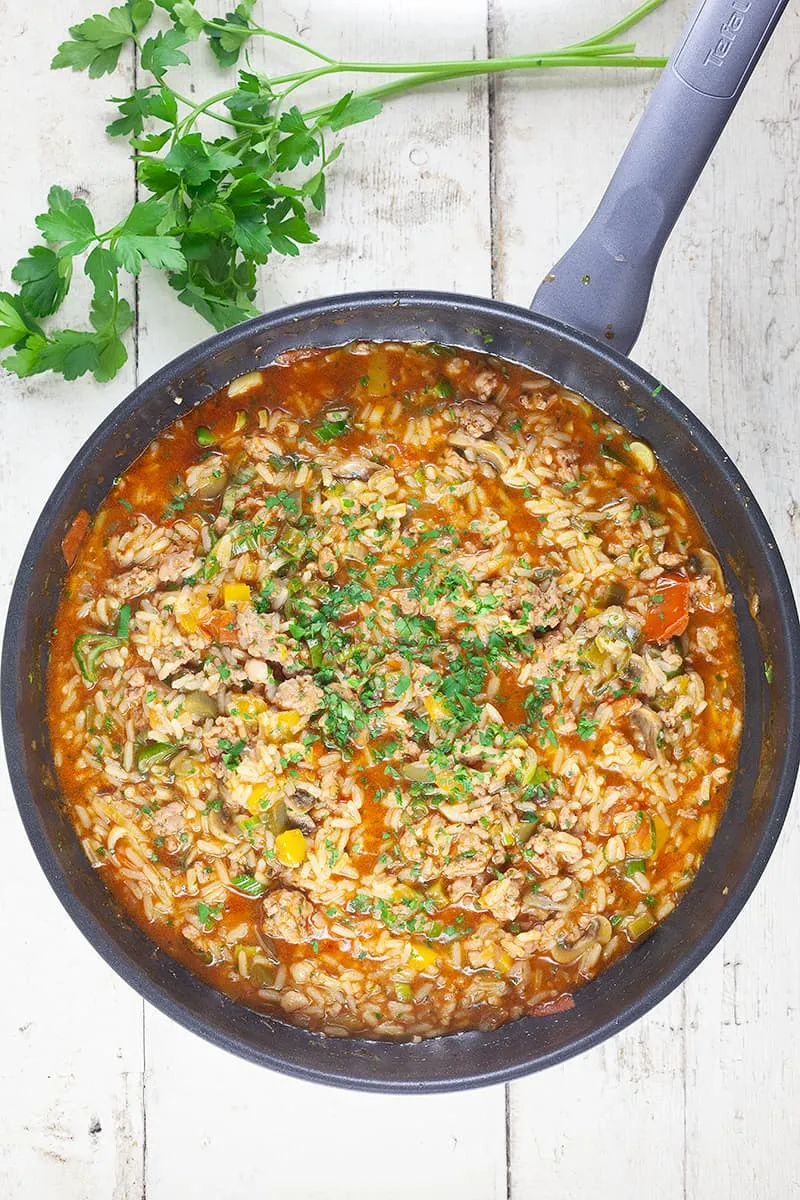 Spicy sausage rice