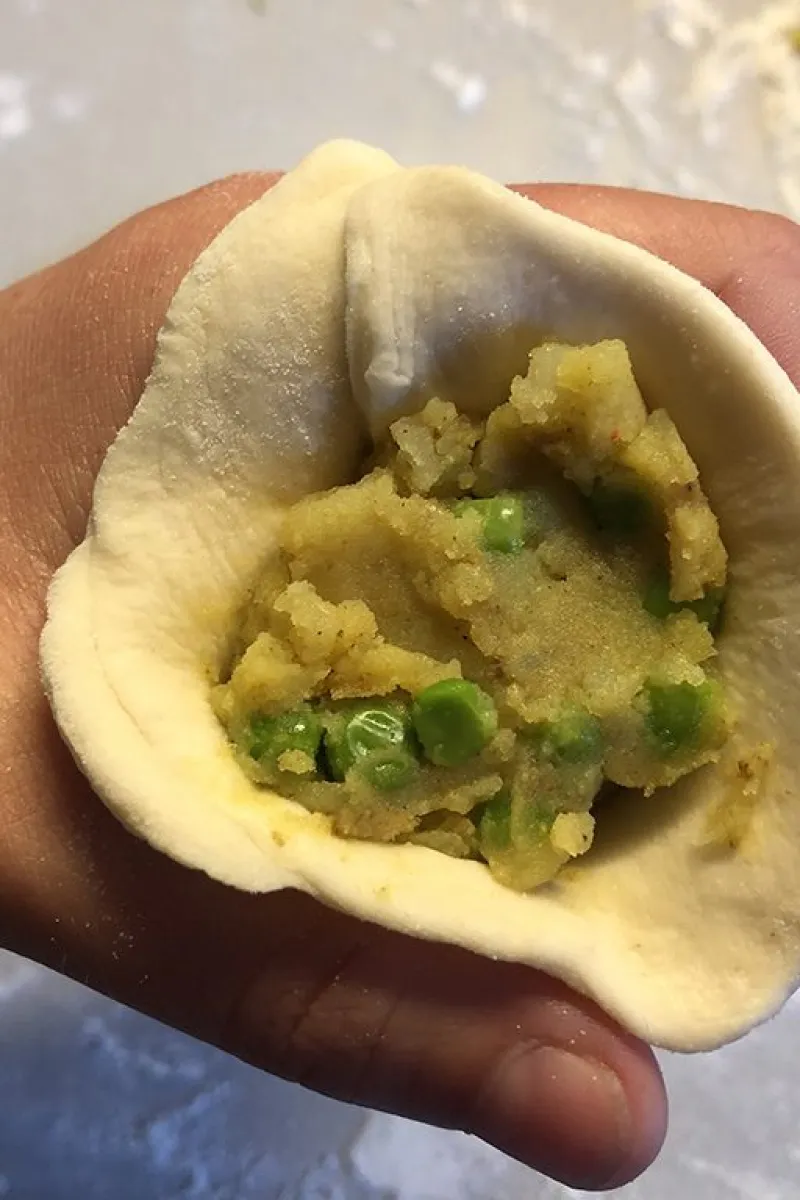 Making samosas 5