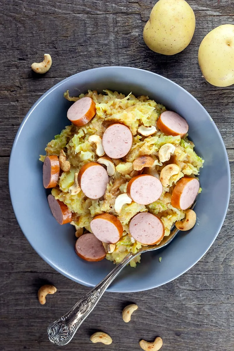 Green cabbage mash