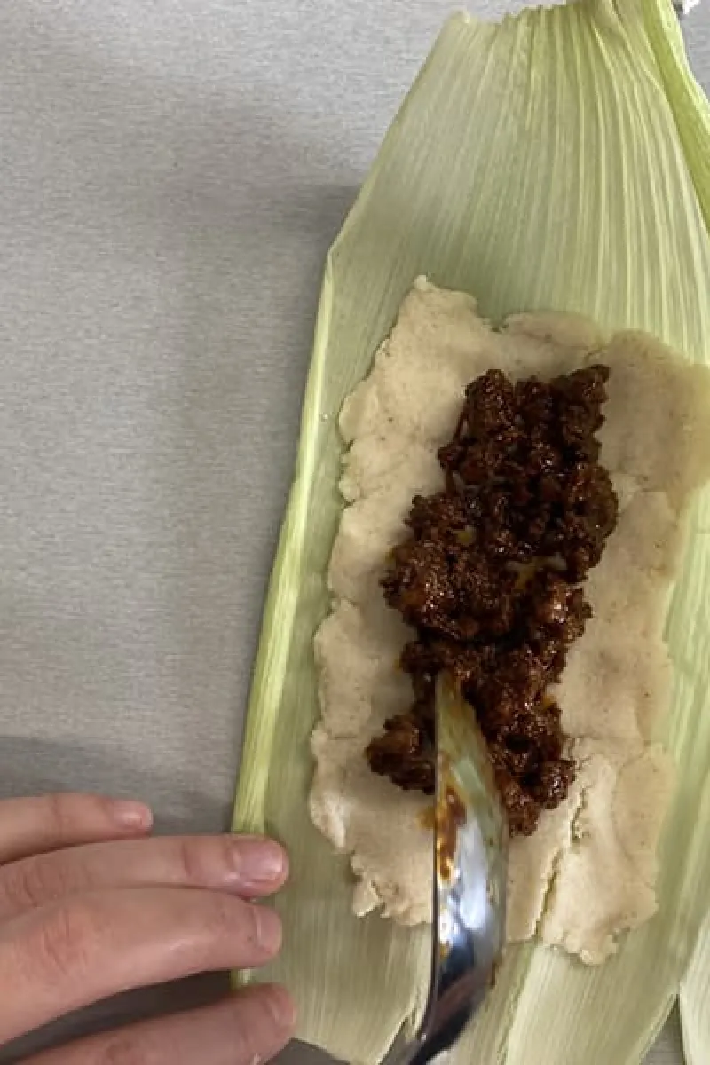 Making tamales - step 4