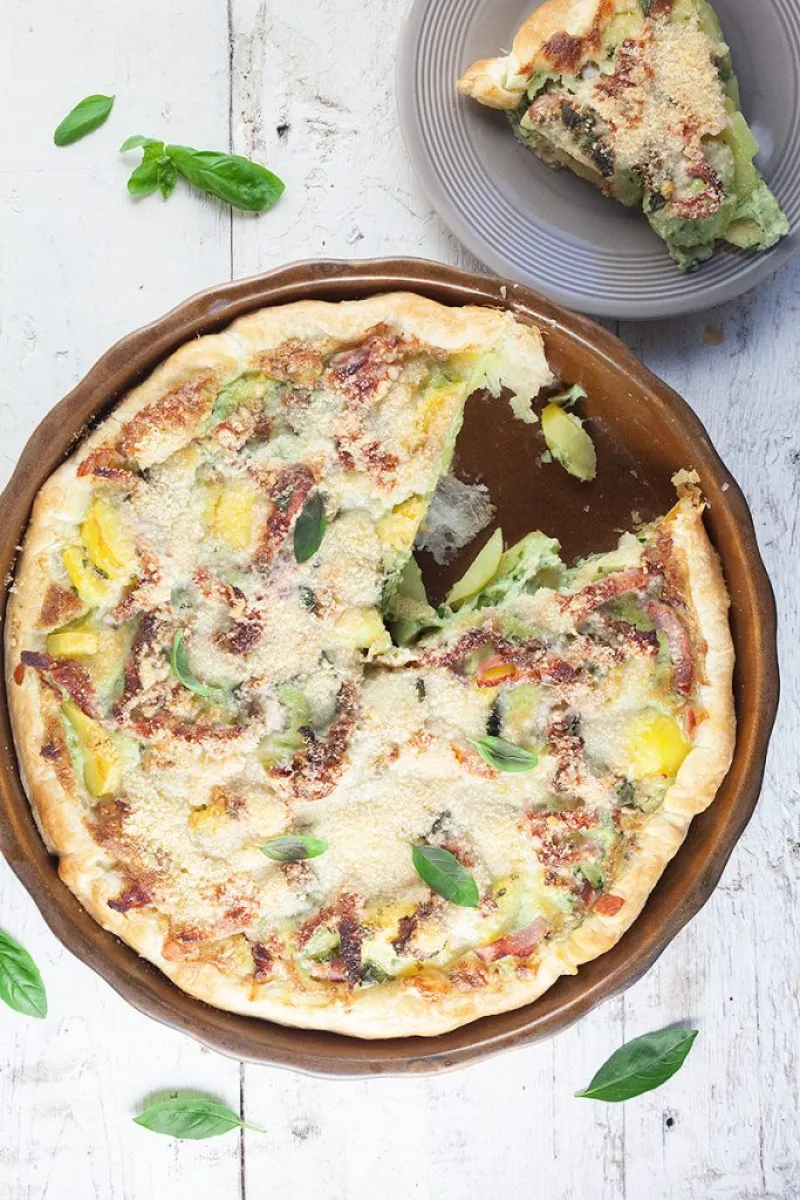 Potato pesto quiche