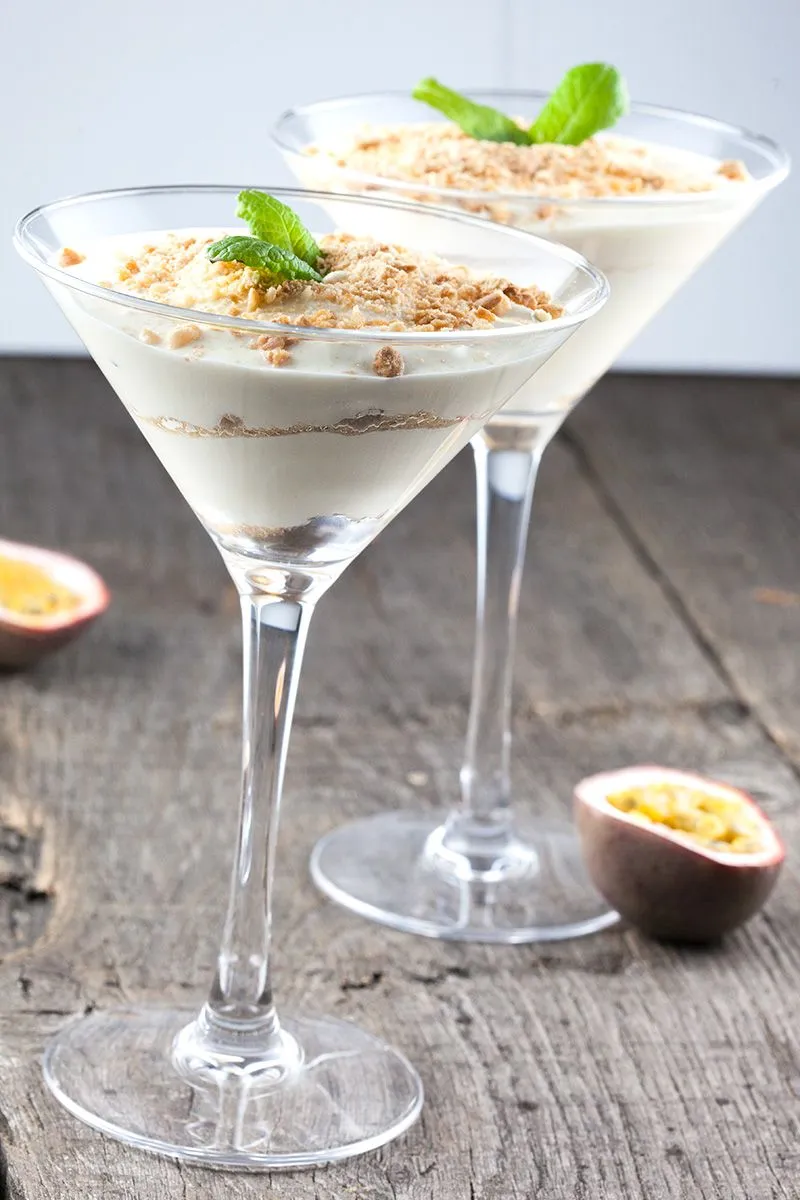 Passionfruit and greek yoghurt mousse