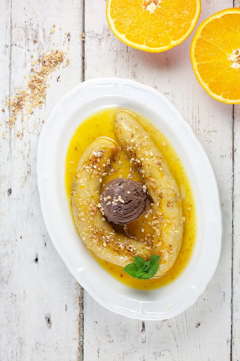 Bananas flambe