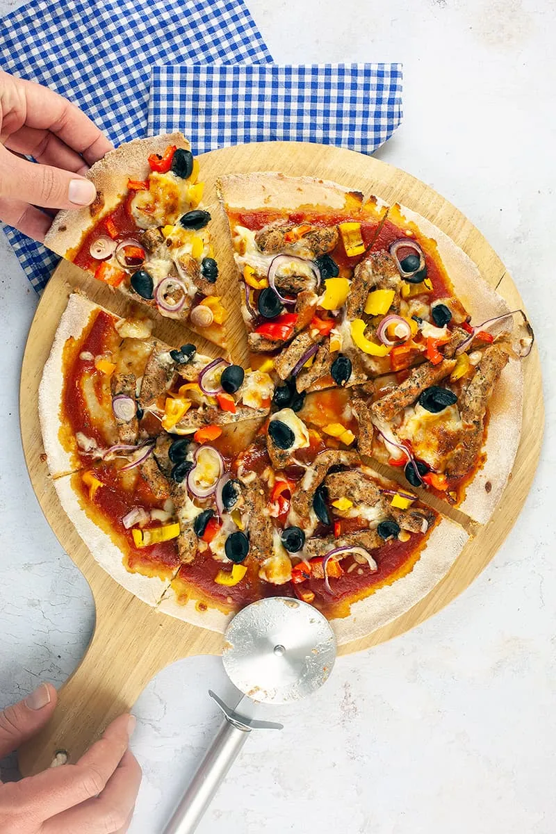 Doner kebab pizza