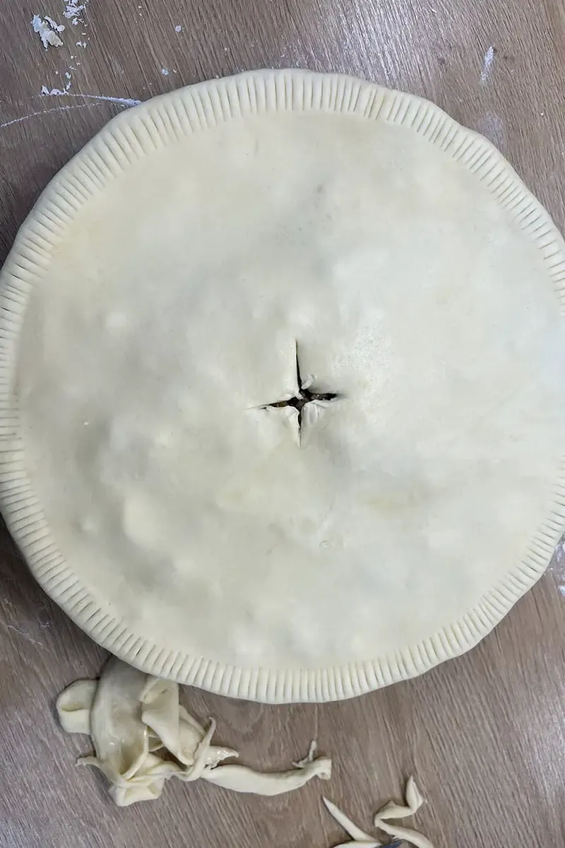 Making a traditional British meat pie - step 2