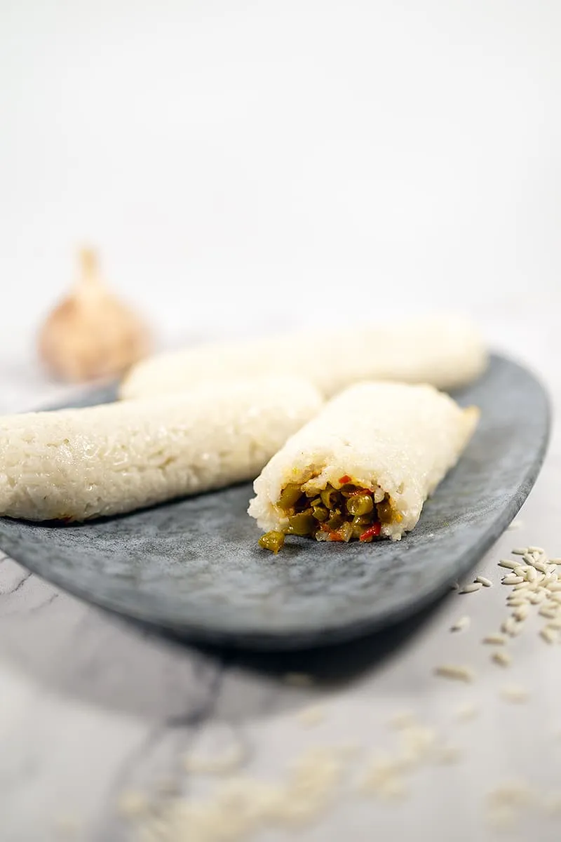 Vegetarian lemper – rice rolls with vegetables