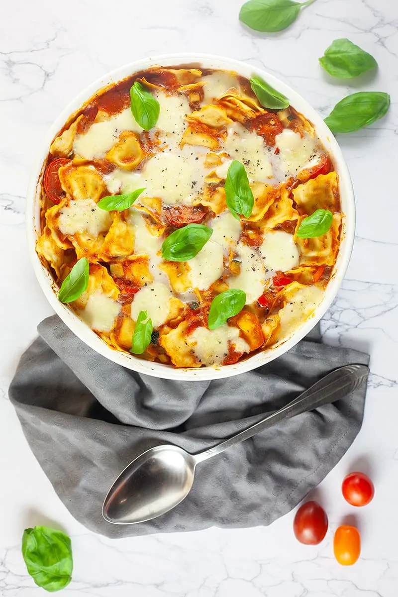 Oven-baked ravioli