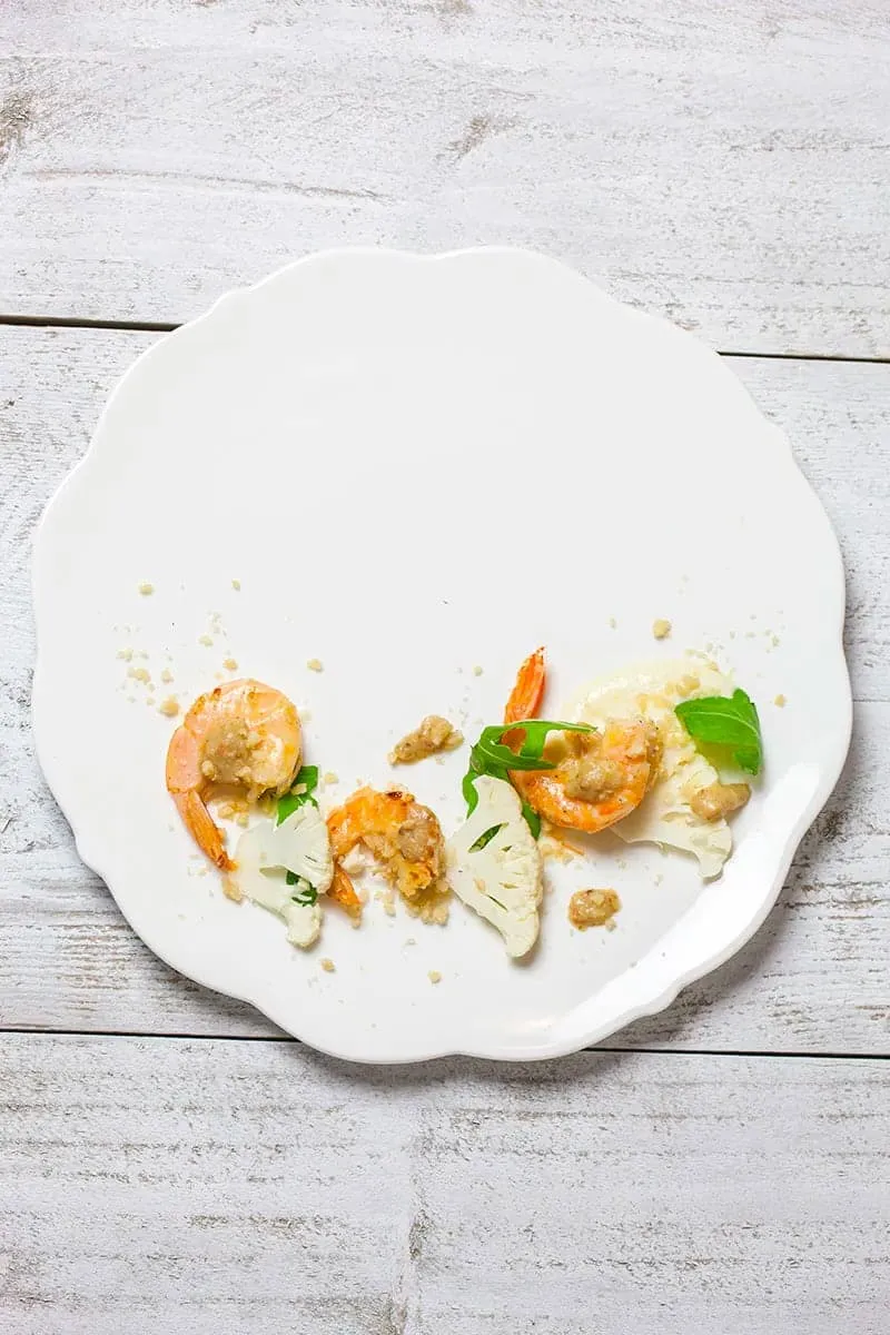 Posh prawns with cauliflower