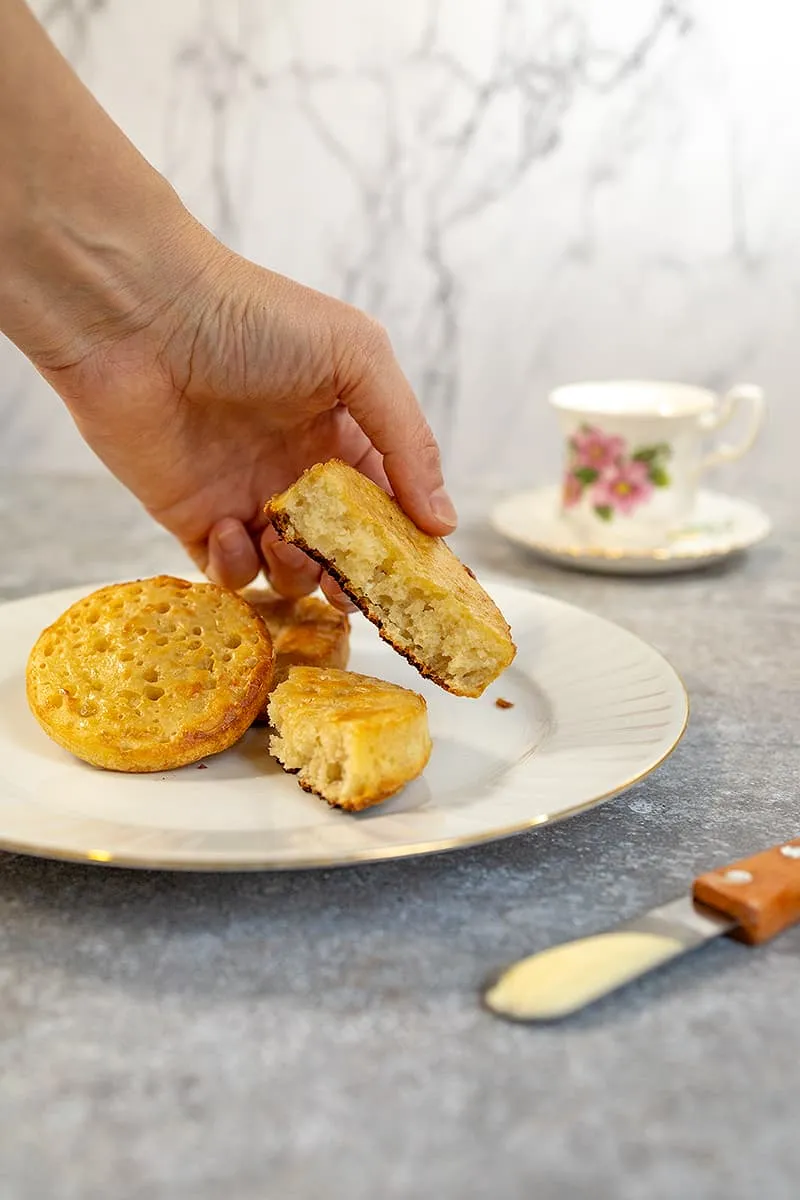 Homemade crumpets