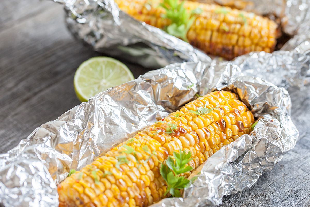 Roasted corn on the cob