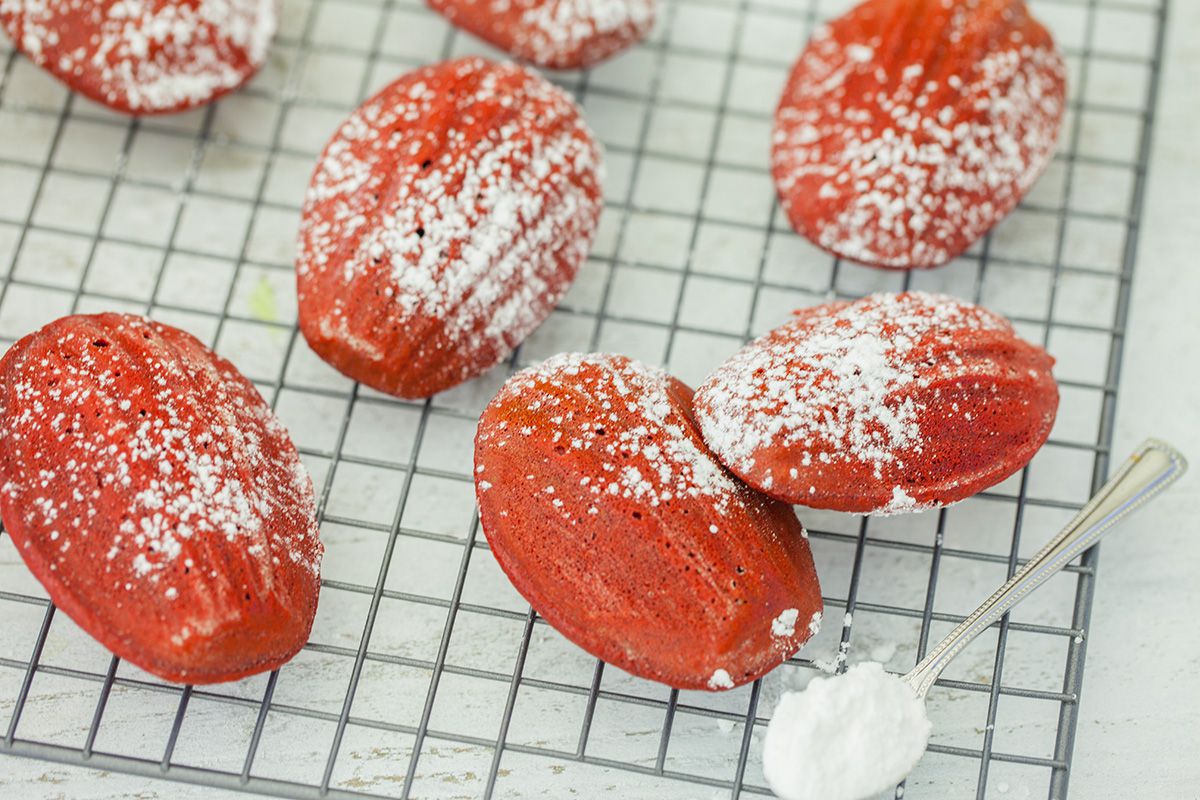 Red velvet madeleines