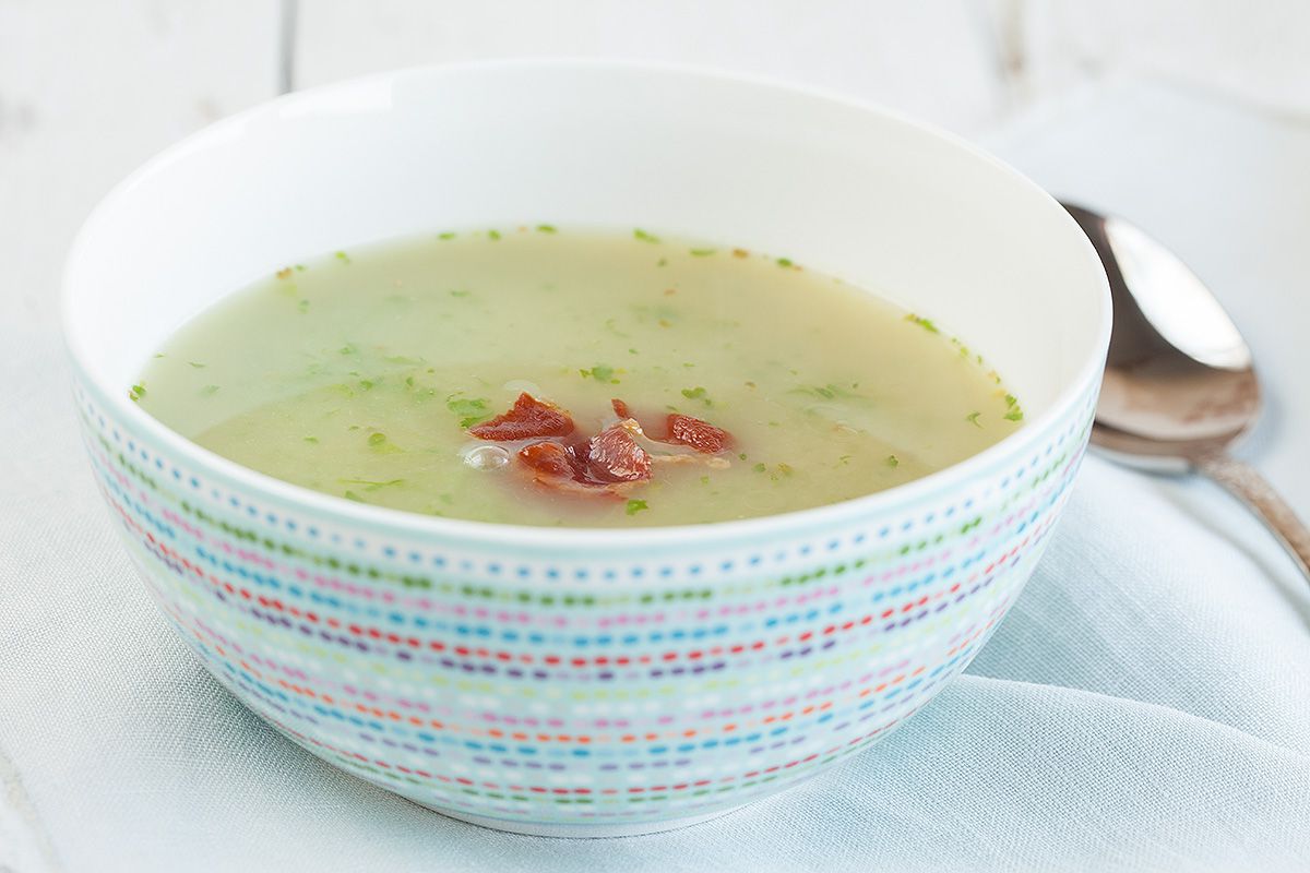 Roasted garlic and watercress soup