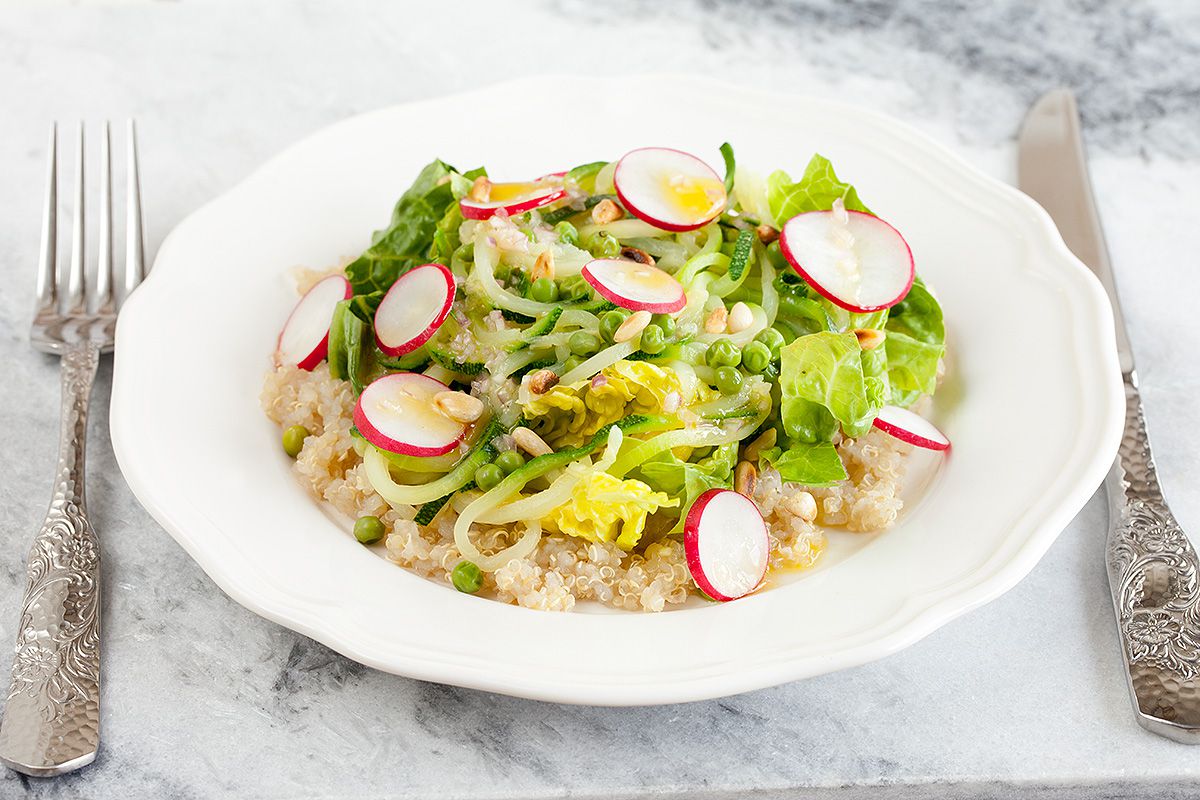 Quinoa zucchini radish salad